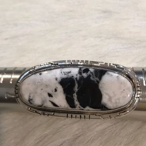 White Buffalo Silver Ring